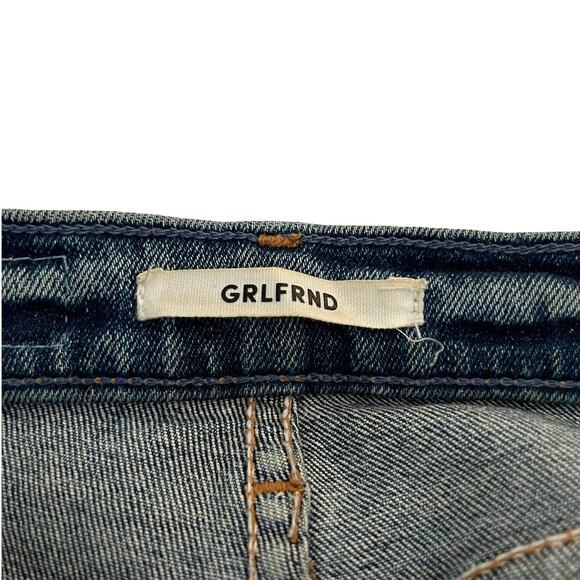 REVOLVE GRLFRND Womens Karolina Jeans Skinny Raw Hem Roll Up Blue Size 23 - Picture 9 of 10